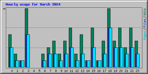 Hourly usage for March 2024
